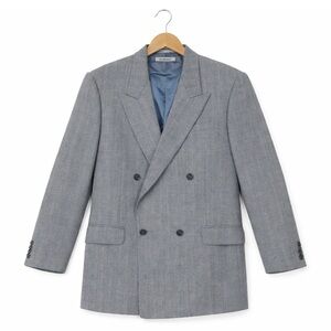 Givenchy Monsieur Wool Blazer | Vintage Double-Breasted Gray Suit